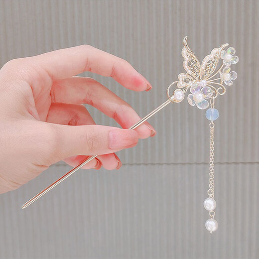 Su Shiliu butterfly temperament ancient style rocking hairpin Hanfu ancient costume headwear high-end hairpin women's Chinese style hairpin tassel butterfly dance