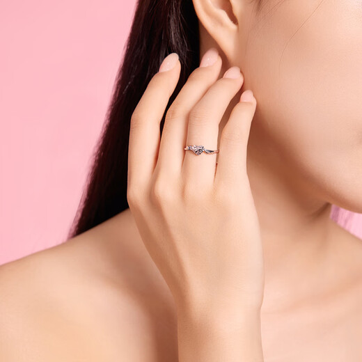 Safir platinum ring for women PT950 angel wings car flower love ring for women birthday live 2.4g