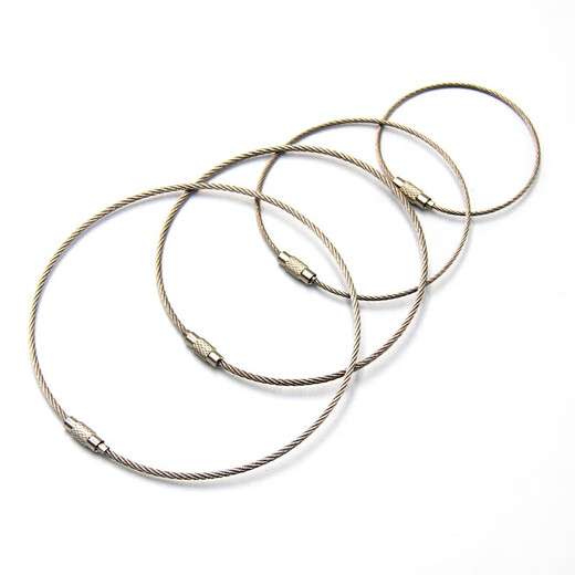 Jinguluo Today/next day delivery Wire lock buckle Wire rope key ring Stainless steel wire ring 1.5mm*20cm (10 pieces) KZS-1127