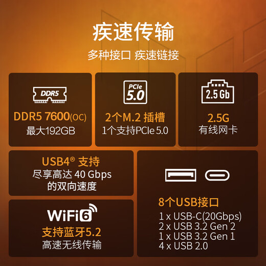 Asus Tuf Gaming B650M-Plus Wi-Fi Heavy Gunner Motherboard Support CPU 9600X/7600X/7500F (AMD B650/Socket AM5)
