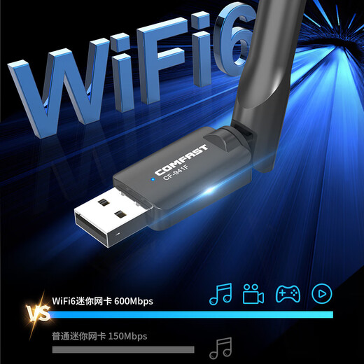 COMFAST CF-941F USB driver-free WiFi6 wireless network card, desktop laptop external WiFi receiving transmitter, high gain antenna, compatible with multiple systems