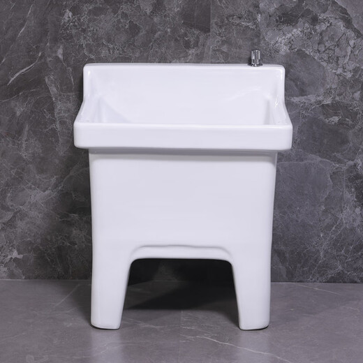 Lefit (lfte) bathroom ceramic wash mop pool balcony mop trough household Taiwan controlled large, medium and small mop basin courtyard mop pool 922B Taiwan controlled drain + faucet delivered to home