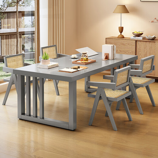 Yaqu volles massives Holz großer Bretttisch Tee Tisch Tee Tisch Büroschreibtisch Großgröße Mehrköpfige Verhandlungstischverhandlungstisch Lesestuhl C9901 Walnussfarbe großer Board Desk 160x80x75 cm Desktop Dicke ca. 6,5 cm