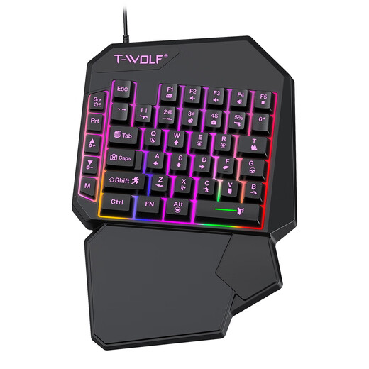 Thunder Wolf Twolf Thunder Wolf T19 Ein-Hand-Spiel Keyboard Mechanische Hände linke Tastatur Mobile Thron essen Hühner grenzüberschreitend T19 Einhand-Tastatur