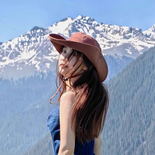 Der helle Mond gibt amerikanische Retro Western Zhang Xinyu Cowboy Hut Sonnenschutzhut Frauen Klettern im Freien Wanderfischer Hut Männer Klettern Hut Kaffee Farbe