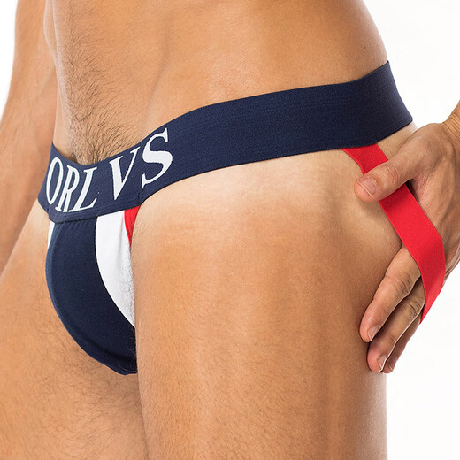 ORLVS men's underwear cotton double butt new sexy gay thong men's cross-border one-piece men's autumn and winter shorts set combination pack random color 3 pieces M recommended 45-55kg