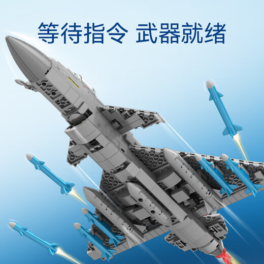 Blocs de construction Senbao Blocs Sembo J-20 Military Aircraft Helicopter Fighter Ornaments Domestic Assemblé Puzz Toy Model Garf's Birthday Gift J-10B Fighter [757PCS]