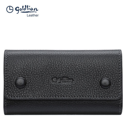 Billetera jinlilai capa superior portátil de caza de vacas bolsas de llave de cuero genuino cintura para colgar la tarjeta de la tarjeta del automóvil tendencia negra