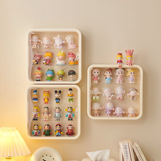 Blind box storage display rack wall-mounted figure bubble display box MA wall-mounted special transparent acrylic display cabinet cream color wall-mounted without punching (1 piece)