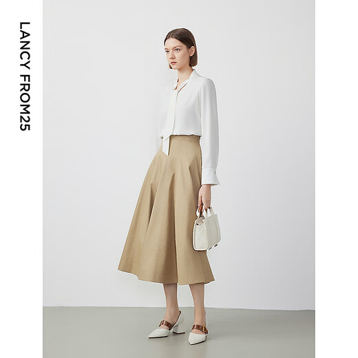 Langzi Langzi Basic Wardrobe Star Style Shirt Temperament Shirt Long Sleeve Top White 2. L