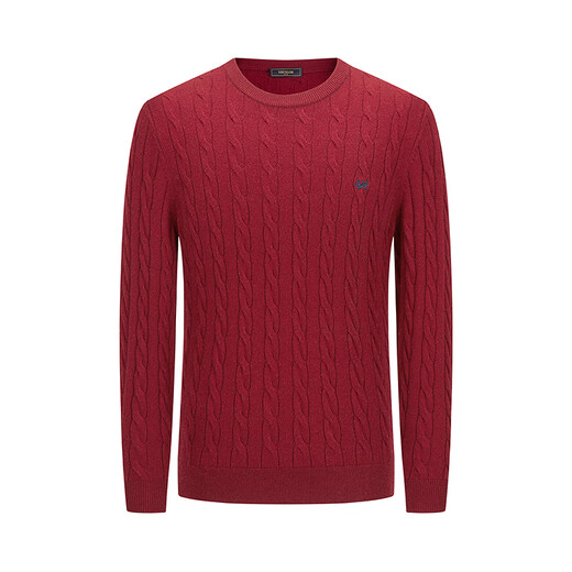Youngor (YOUNGOR) wool sweater men's wool blended cable textured wool sweater soft, comfortable and rich to wear 2025 shopping mall same style red YYHW635285NYA M 100cm (recommended 125-145Jin Jin equals 0.5 kg)