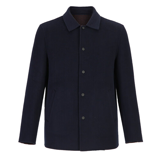 Callisto Callisto double-sided heterogeneous wool autumn and winter woolen jacket men's business casual warm jacket navy blue XL (52 yards)