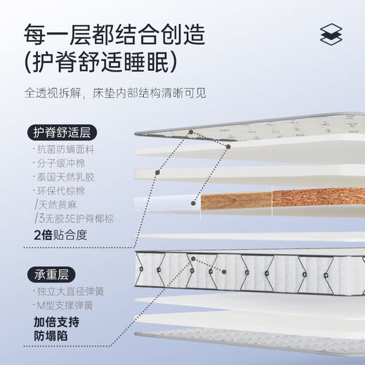 Haima Xisheng Türmatratze Natural Latex Independent Spring Matratze 3e Kokosnussbraun Palm Baumwolle Weiche und Hard-Dual-Purple-Home 3d Jute Matratze C: Independent Spring + 3e Coconut Brown (Red Ridge Protection 1350*1900