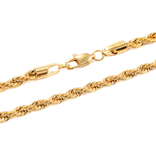 Fat Donglai same style men's 18k gold necklace gold twist chain 18K gold for men and women gold 5mm60cm