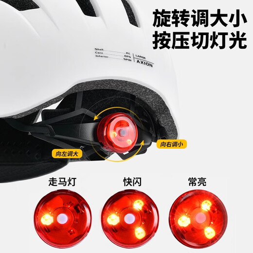 ACRUNU夏季自行车骑行头盔 山地公路车城市通勤 男女骑行超轻透气安全帽 北极白-带尾灯+保暖耳罩