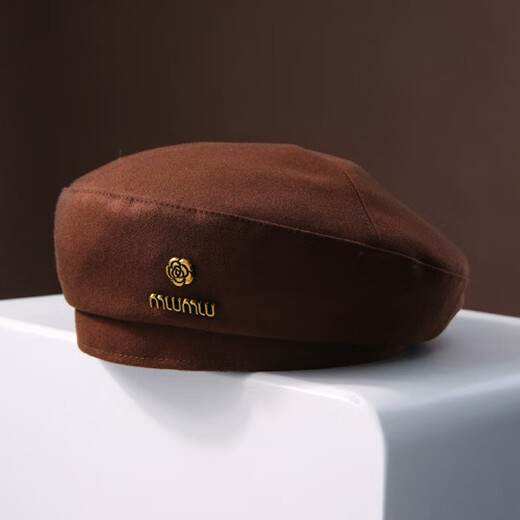 Romantic beret black woolen beret for women 2024 new autumn and winter face-showing small French bud hat painter newsboy hat burgundy one size fits all