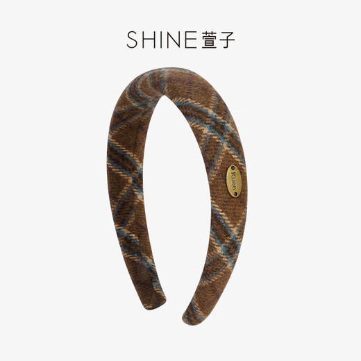Xuanzi (SHINE) elegant retro college style fabric hairband Maillard brown hairpin girl birthday gift caramel color 1 piece