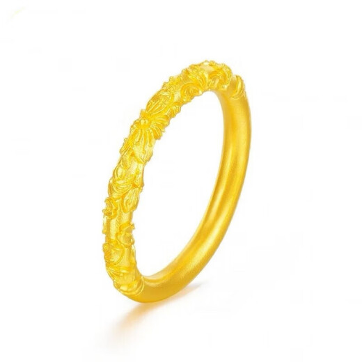Zhijue Gold Sakura 999 Gold Ring Plain Ring New Gold-plated Ring Valentine's Day Gift for Girlfriend 1.65g No. 13 (with Certificate of Warranty)