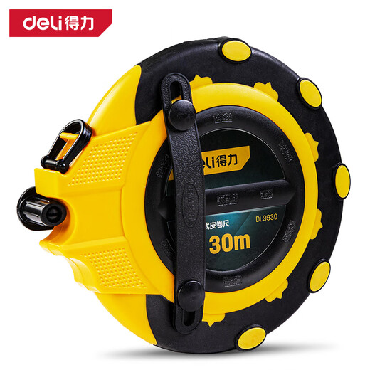 deli得力 3倍速盒式皮卷尺工地测量尺测距尺30m DL9930