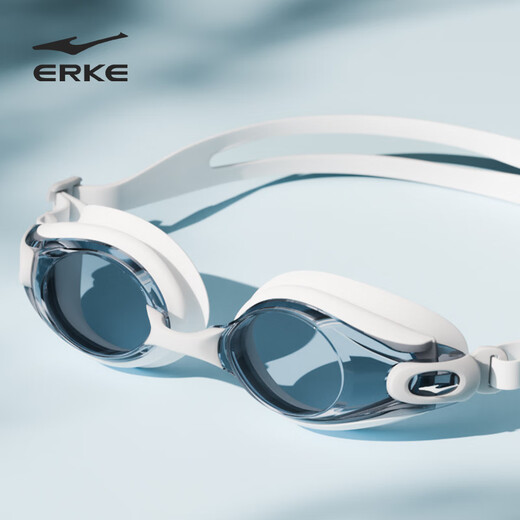 Hongxing Erke (ERKE) adult swimming goggles high-definition waterproof and anti-fog flat glasses for men and women simple professional sports swimming and diving glasses versatile black