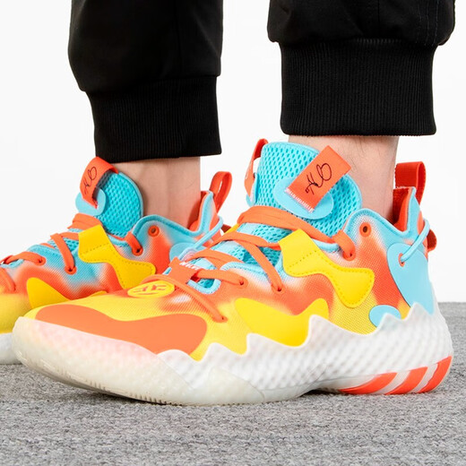 
Adidas basketball shoes men's shoes new Mitchell 4-generation signature version practical cushioning sneakers lightweight and breathable casual shoes HP9905 orange blue 42