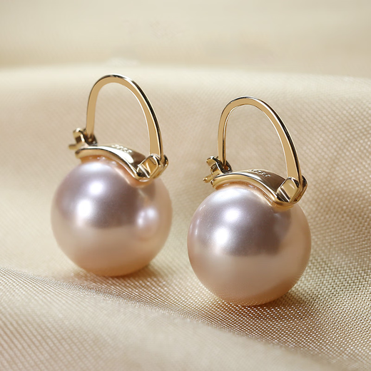 Idel's high-end earrings queen style niche imitation large pearl earrings stud earring buckle 2025 new trend E0628 gold_champagne gold earrings