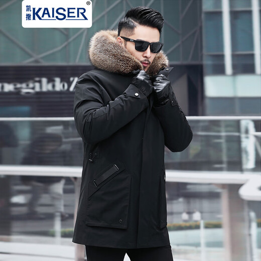Caesar's Broken Welfare Rabbit Rabbit Mao Pai overcomes the mid -length mink coat men's fur inner bile fur coat winter military green 4xl