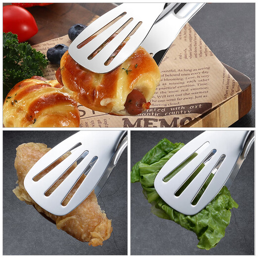 诺派（NUOPAI）304多功能食品夹 蛋糕夹 牛排夹 烧烤面包夹 厨房烘焙夹子C1389x
