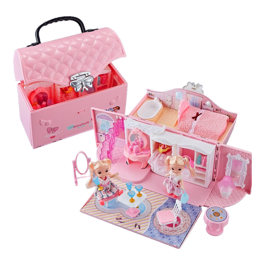 【7成新】奥智嘉 梦幻依甜芭比娃娃别墅卧室手提包女孩公主洋娃娃换装娃娃套装大礼盒 过家家女孩玩具 儿童玩具
