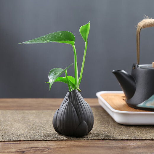 Yuxuan Fingertip Small Tea Pet Purple Clay Purple Creative Clay Vase Mini Zen Small Lotus Shape Flower Ornament Fingertip Small Flower Pot Lotus Purple Clay