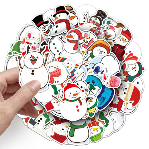 50 Christmas Little Snowman Stickers Migne Cartoon 2d Diy Matériau fait à la main Décoration imperméable ne répète pas Girl Heart Thermos Cup Guitar crayon Guka Hand Account Stickers [50 Images Ne répète pas] Snowman-686 5-8cm