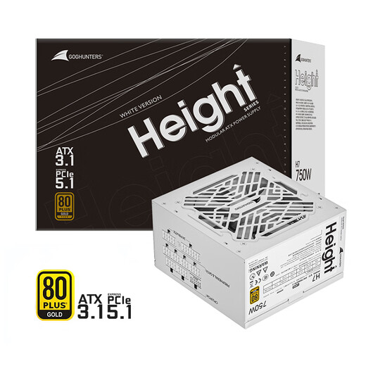 Great Wall Liejin H Series Gold Medal Full Module Desktop Host Desktop Computer Power Supply Leakage Monitoring/Single 12V/Full Voltage/Automatic Start and Stop ATX3.1 H7 750W Gold Medal Full Module/White