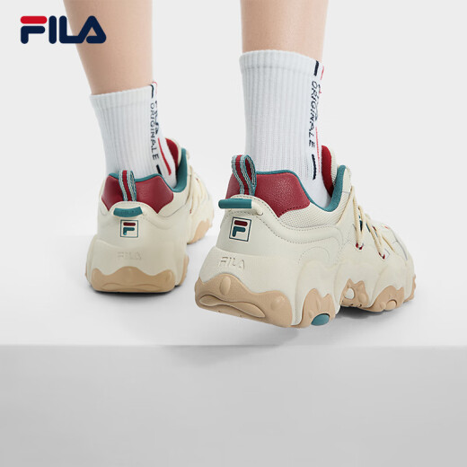 
FILA official men's shoes, cat claw shoes, 6 generation couple dad shoes 2025 spring new lightweight and comfortable casual sneakers [men] cloud white-CC 42
