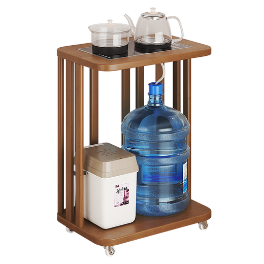 Sizhuge Haushalt Tee Tisch bewegliche Tee Bar Tea Tisch Kessel integrierter Eimer Rack Teeschrank kleiner Tee Tisch Seitenschrank Schrankter Tee Farbe runder Teetisch-E680