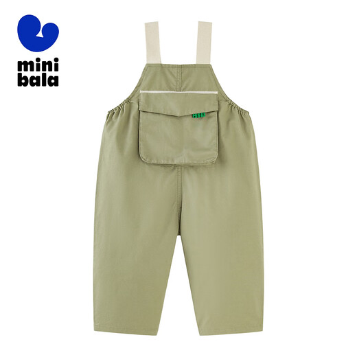 Mini Bala boys and girls trousers Year of the Dragon new pure cotton loose overalls children's trousers earthy gray green 40942 100