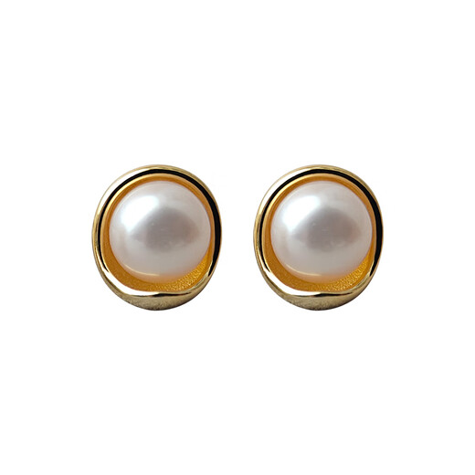 QPQK natural 100% pearl earrings 2025 new high-end earrings female birthday gift 18k gold bean earrings freshwater pearl earrings
