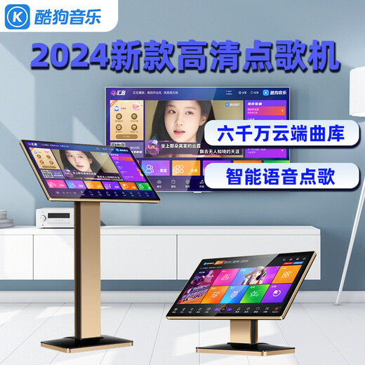 Performer karaoke machine home all-in-one machine 2025 new touch screen karaoke station smart KTV million song library WiFi network home theater karaoke equipment HD jukebox 24-inch new smart karaoke machine 60 million cloud music library aluminum alloy desktop model 2T hard drive can store 40,000 songs