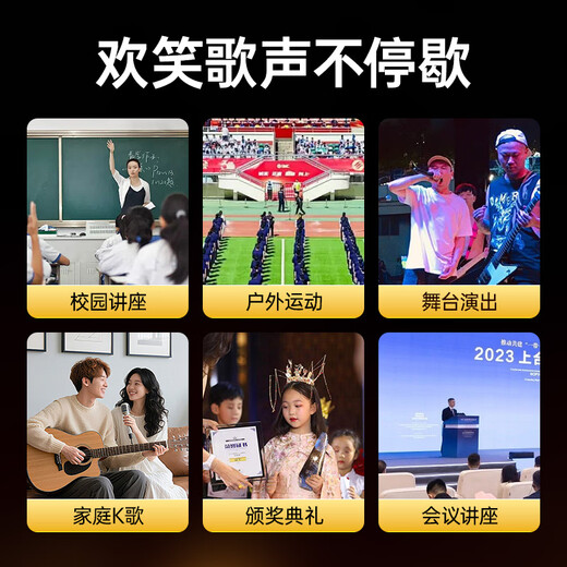 Jinzheng Wireless Microphone National Karaoke Wireless Microphone Handheld KTV Universal Microphone Speaker Audio Special Karaoke Dynamic Radio Metal Body OK-12S-Black