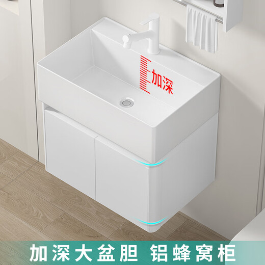Deepened integrated ceramic washbasin small apartment bathroom bathroom cabinet combination small size washbasin mini 45x30 deepened basin main cabinet + mirror