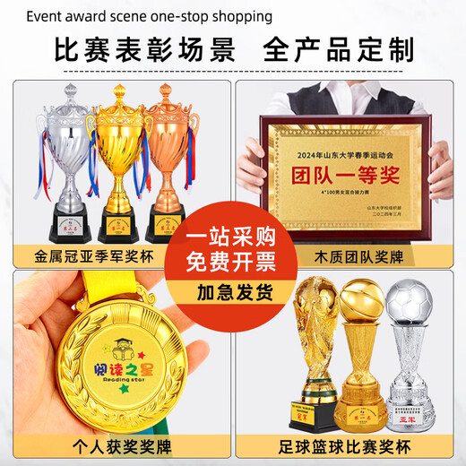 金属奖杯定制创意水晶定做足球篮球奖牌运动会儿童奖章幼儿园 9902 中号
