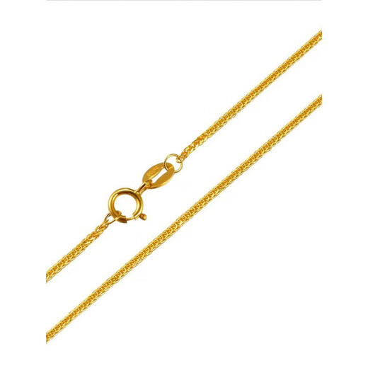 Fat Donglai same style plain chain 18k gold necklace for women and men gold color rose gold extended snake bone chain chain Au750 gold Chopard chain 2g x 46cm
