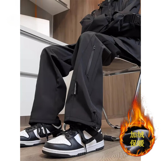 BAA AND BAA Jacket Pants Men's Spring and Autumn Trendy Brand American Functional Loose Straight Pants Men's Sports and Casual Overalls RK33 Velvet High Quality -HMFS Velvet XL Recommended 120-140Jin Jin is equal to 0.5 kg