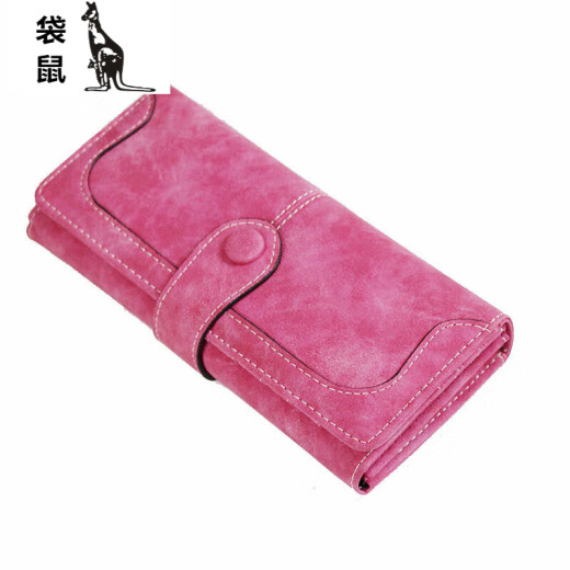 Kangaroo Light Luxury Style New Fashion Frossed Frossed Women's Long Large Capacidad Versión coreana para mujeres Corea versátil Billet de billetera Azul