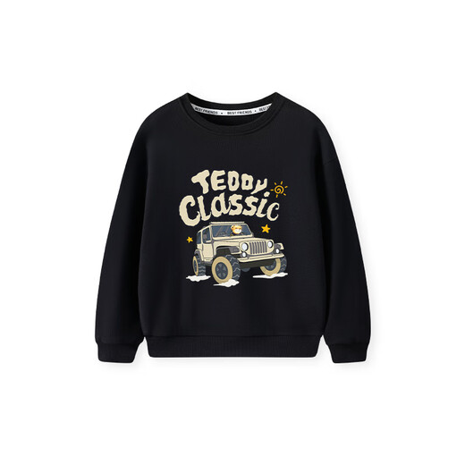 Classic Teddy Classic Teddy Children's Clothing Boys' Sweaters Children's Autumn Clothing Medium and Large Children's Casual Tops Fashionable and Versatile Black 120