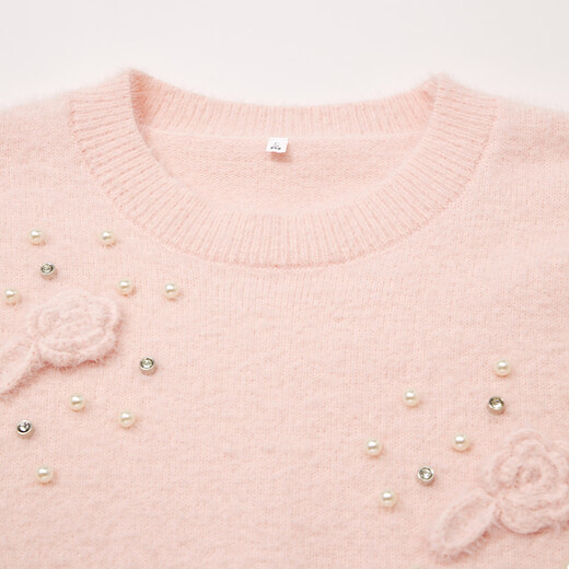 IEF/Aiyifu 2025 autumn and winter new style French sweet and gentle style design commuting versatile woolen top pink one size