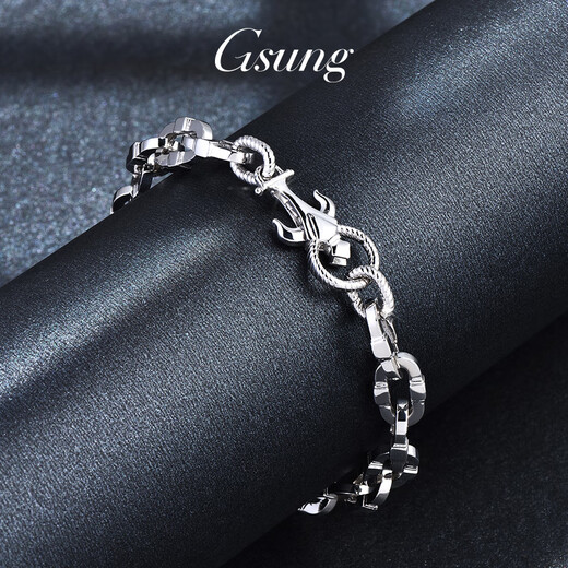 GsunG platinum bracelet men's new PT950 anchor bracelet, personalized, fashionable and atmospheric platinum men's bracelet rudder PT950 bracelet about 43 grams 20 cm pre-ordered