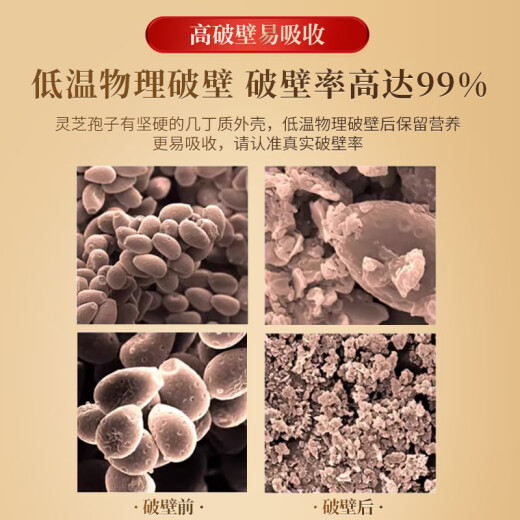方回春堂破壁灵芝孢子粉增加免疫龙泉灵芝蓝帽认证礼盒1g*60/盒端午节礼物