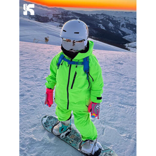 KuFeng KuFeng (Kufun) children's men's and women's ski clothing, new ski clothing tops, double board equipment, Aurora purple overalls, fast delivery 110cm 110