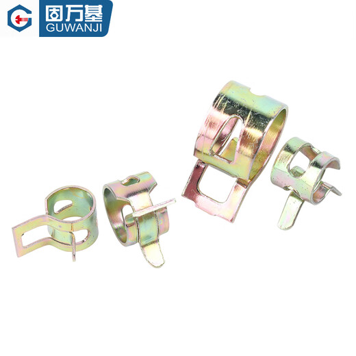 
Guwanji elastic clamp steel belt hoop spring steel clamp hand pinch hose water pipe oil hose manganese steel clamp Q673 color zinc 6.5x6x0.6 [50 pieces]