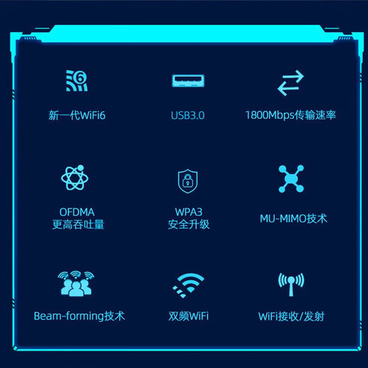 Comani driver-free USB wireless network card AX1800 high-speed external desktop computer notebook wifi receiver transmits dual-band 5G mobile portable amplifier module adaptation WiFi6-AX1800 driver-free installation e-sports game high speed